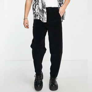 ASOS DESIGN oversized tapered pants in velvet look. Size 36.